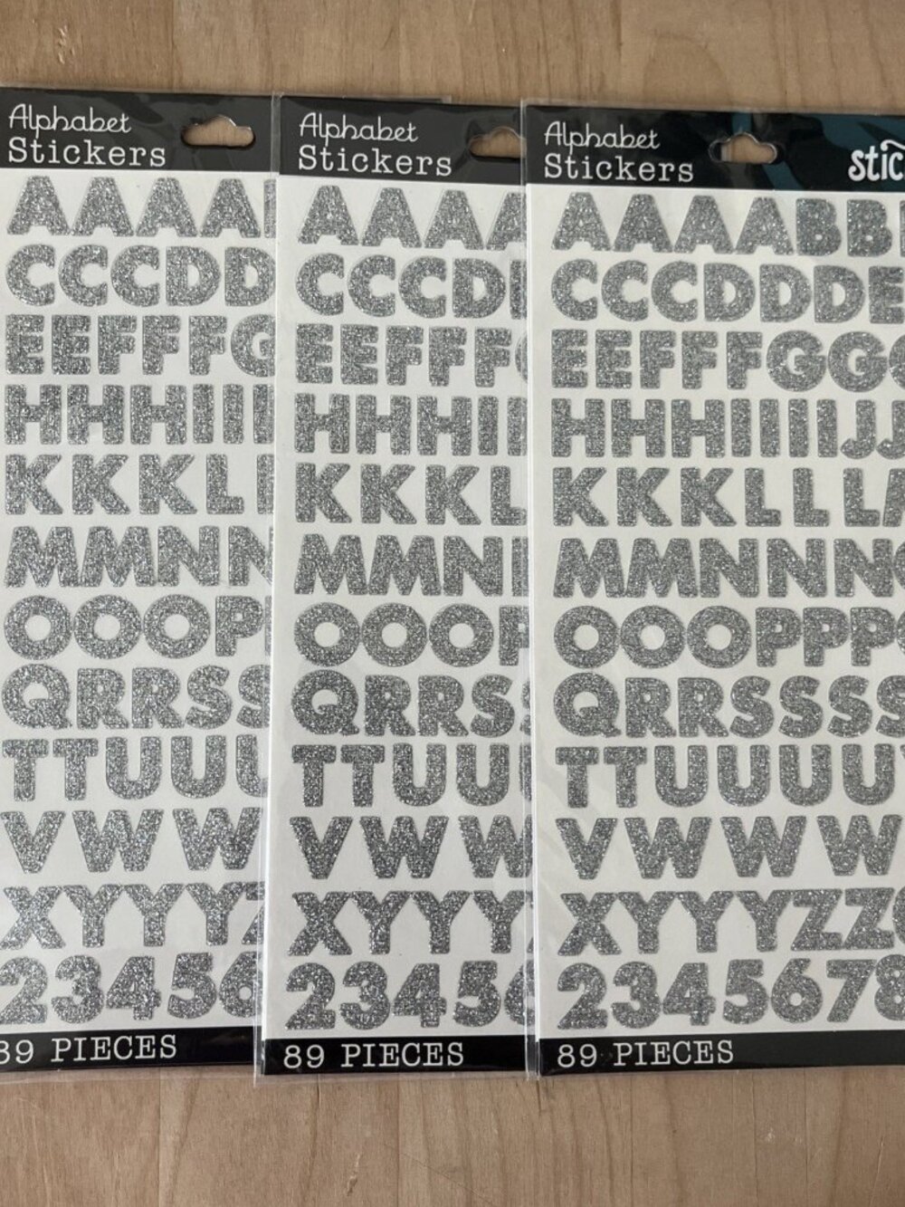 Sticko Silver Glitter Block Alphabet Letter Stickers Planner Teacher Scrapbook 3